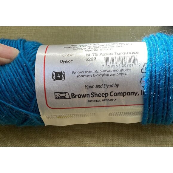 Lamb’s Pride Worsted 85% Wool 15% Mohair Skein Aztec Turquoise - Picture 5 of 6
